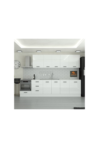 300 Cm Mutfak Dolabı Mdf Kapak Tezgah Dahil Yrkn315 97 Beyaz