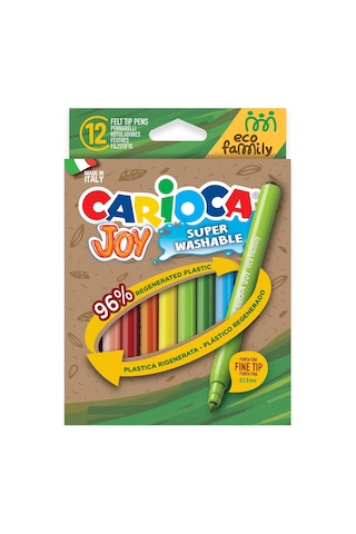 Carioca Eco Famıly Joy Süper Yıkanabilir Keçeli Boya Kalemi 12'li 124-Pembe
