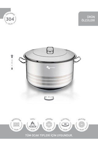 Hascevher Gastro 50x30 Cm 0,70mm Tencere Metalik
