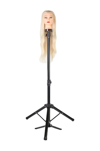 Kuaför Eğitim Mankeni İçin Ayaklı Metal Tripod / Siyah + Taşıma Çantası - Elm-463407 Karışık - Çok Renkli
