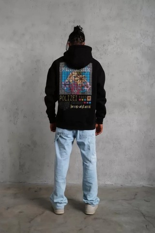 Veraura Lifestyle Erkek Patel Six Baskılı Kapüşonlu Sweat - Siyah