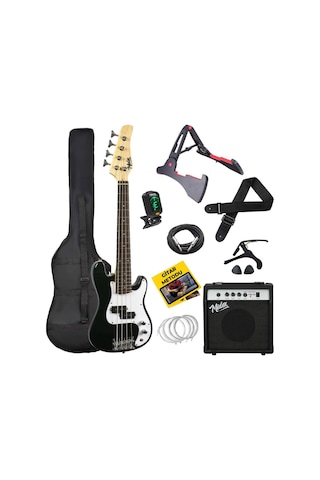 Midex Cbg-380bk 38 İnç 7/8 Ebat 10-14 Yaş Arası Genç Ve Çocuk İçin Amfili Bas Gitar Seti