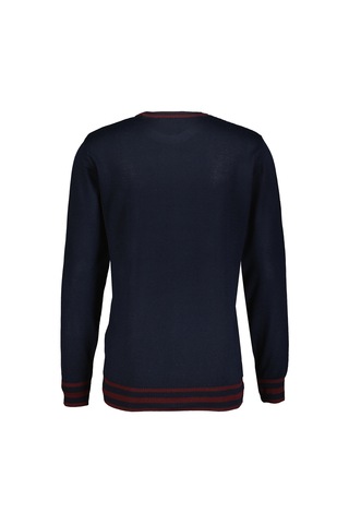 Finesuits Erkek Desenli Yünlü Kazak 2422201020.dsoyr Lacivert