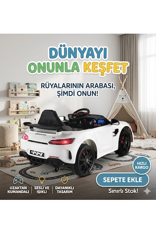 Öykü Bebek Dünyası 444 Gtr 12 Volt Lüks Akülü Araba Beyaz