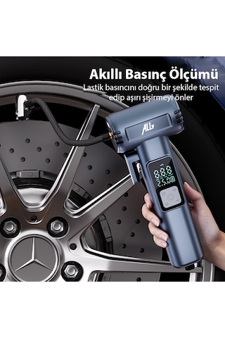 Ally St-5530 Dijital Şarjlı Araç Lastik Hava Şişirme Pompası Power Bank Penere Kırıcı