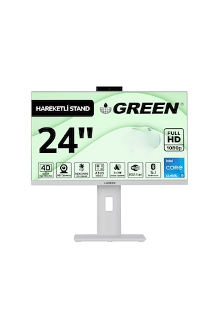Green GT24 i5-12400 16 GB 512 GB SSD 24" W11 All In One Masaüstü Bilgisayar