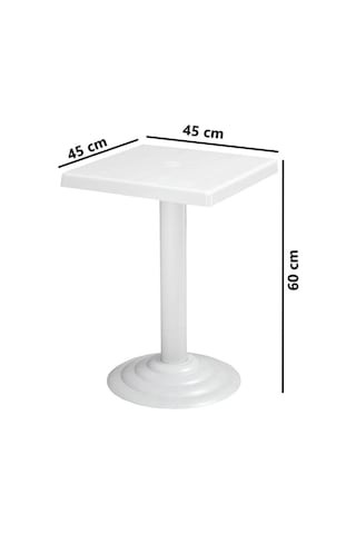 Omnipazar Mt-gf402a Beyaz Testa Bahçe Balkon Sehpa 45x45 Cm Beyaz