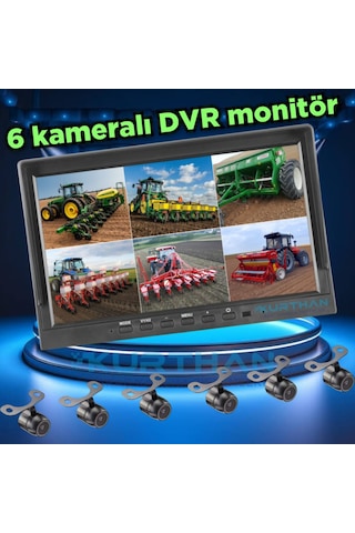 Qled Ekran 6 Kanal 10'' Dvr Monitör 6 Adet Kelebek Kamera Seti