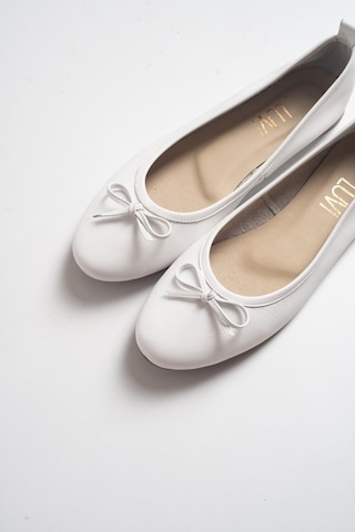 Luvishoes Cilt Kadın Babet Ayakkabı 01 Beyaz