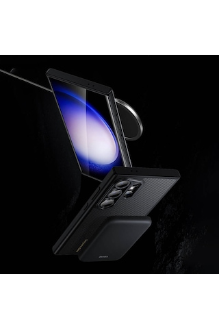 Galaxy S24 Ultra Uyumlu Kılıf Karbon Fiber Magsafe Özellikli Benks Montage Hybrid Armorpro Kevlar Kapak
