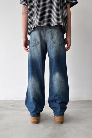 Flaw Lazer Soldurma Efektli Regular Jean-29582 Mavi