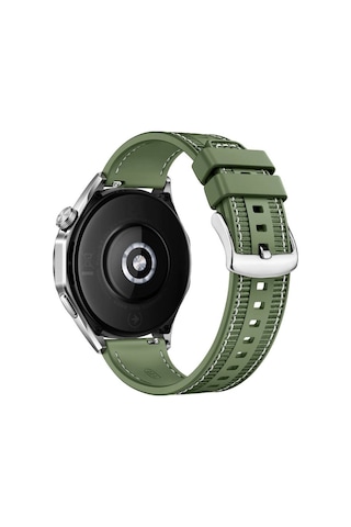 Adige Huawei Watch Gt 5 46mm İle Uyumlu Kordon Kayış Dikiş Desenli Silikon Krd102 Lms 22/dds Yeşil