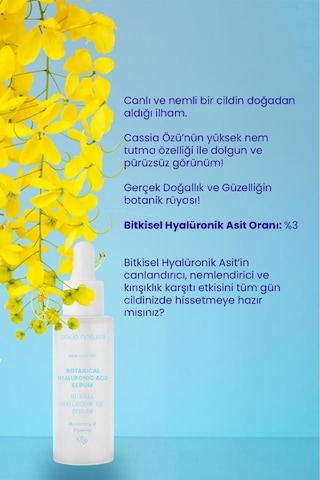 Bade Natural Bitkisel Hyalüronik Asit Yüz Serumu Nemlendirici Ve Canlandırıcı 30 ML