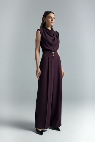 Talia Düğme Detaylı Pantolon - Mürdüm-137301