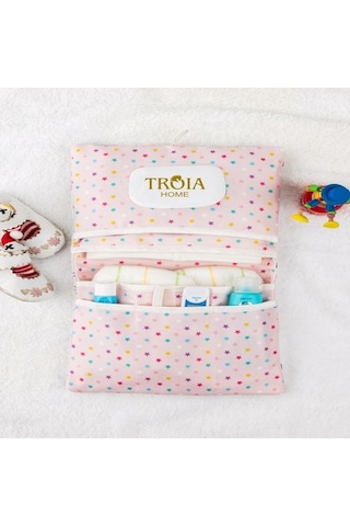meditroia Bebek Alt Açma Bakım Çantası Fil Desen Organizer Açık Pembe
