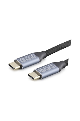 Type-c Usb 3.2 Gen2 20 Gbps 100w 4k 60hz Şarj Ve Data Kablosu 0.5 M Siyah Hdx7880 Evimdeyokyok
