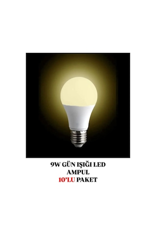 Noas Led 9w Gün Işığı Led Ampul 10'lu Paket Kutulu Ürün Noas Led 9w Gün Işığı Led Ampul 10'lu Paket Kutulu Ürün
