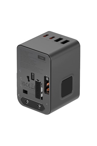 Energea Travelworld Universal Gan70 1 Adet 70w Type C 2 Adet 15w Type C Ve 2 Adet 15w Usb Çıkışlı Pd Hızlı Şarj Aleti - Siyah