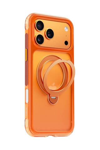 Apple iPhone Uyumlu 17 Pro Max Kılıf Wiwu As-203 Aeroshield Ultra Serisi M-safeli Airbagli Standlı Kapak Turuncu