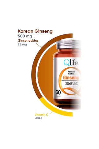 Qlife Korean Panax Ginseng 500 Mg 60 Kapsül