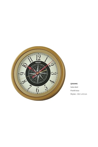Seiko Qxa844g Kahverengi Renkli Plastik Kasa Pusula Kadranlı Quartz Mekanizmalı Duvar Saati Çok Renkli