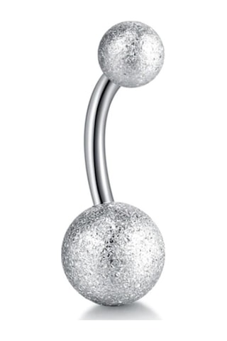Gümüş Renk 8Mm Top Uçlu Çelik Muz Göbek Piercing P455A