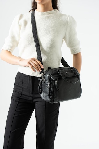Baginn Retro Vegan Deri Günlük Kadın Postacı Çanta Çapraz Askılı Omuz Çantası Yıkama Suni Deri 27 23 Cm Siyah