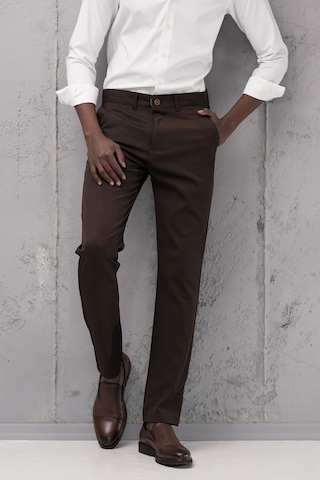 Slimfit Pamuklu Likralı Esnek Mevsimlik Kumaş Pantolon Kahverengi