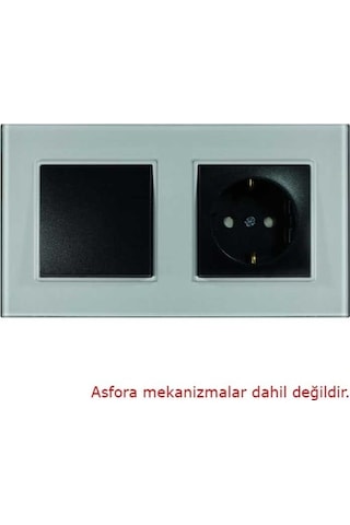 Arvehu Asfir Schneider Asfora Serisine Özel Ikili Beyaz Plexiglas Anahtar Priz Çerçevesi