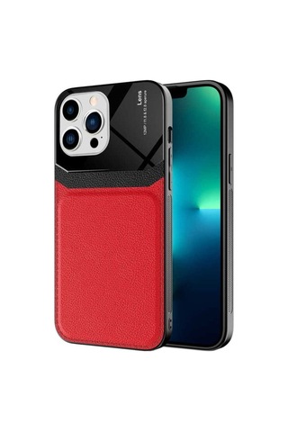 Apple Uyumlu iPhone 13 Pro Kılıf Zore Emiks Kapak Kırmızı