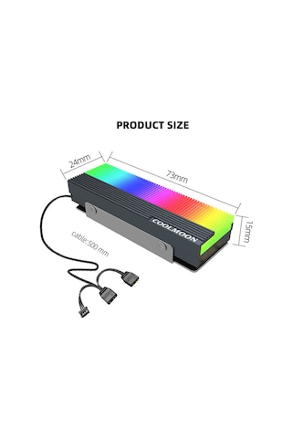 Coolmoon Rgb M.2 Ssd Soğutucu Nvme Ngff 2280 Radyatör Isı Argb