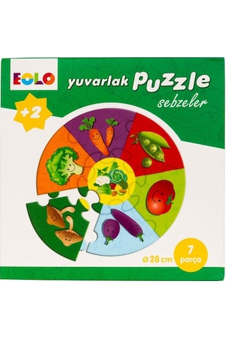 +2 Yaş Yuvarlak Puzzle Sebzeler (Eolo Yayınları)