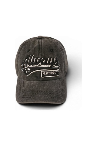 Hedea Unisex Vintage Eskitme Beyzbol Şapkası Always Nakışlı Ayarlanabilir Siyah Pamuklu Cap