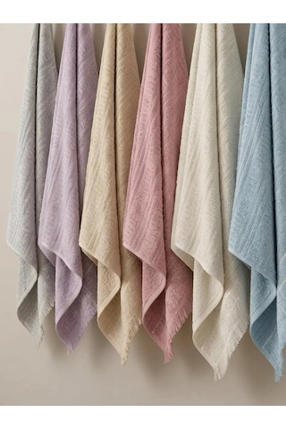 Botti Home %100 Pamuk Jakarlı Banyo Havlusu 100 X 150 Cm Çeyizlik Yumuşak Dokulu Havlu Pembe
