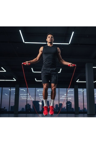 18cm Plastik Saplı Ayarlanabilir Atlama İpi - Fitness - Crossfit- Rope - Sağlık - Egzersiz - Spor - Tüm Vücut - Çocuklara Uygun - Antrenman
