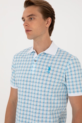 U.S. Polo Assn. Erkek Regular Fit Polo Yaka Turkuaz Desenli Tişört 50299672-VR093