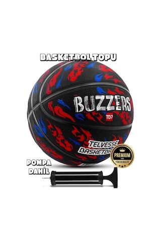 Basketbol Topu Pompalı Tb-500 Buzzers Grafiti Kauçuk Dayanıklı Deep Channel Kabartma 7 No