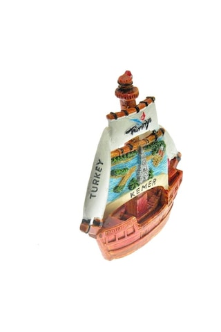 Hdmarketim Antalya Kemer Temalı Dekoratif Polyester Gemi Biblo 5923
