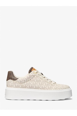 Michael Kors Romey Two-tone Logo Platform Sneaker Krem