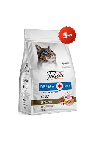 Somonlu Kolajen Destekli Hipoalerjenik Düşük Tahıllı Yetişkin Kedi Maması 5kg