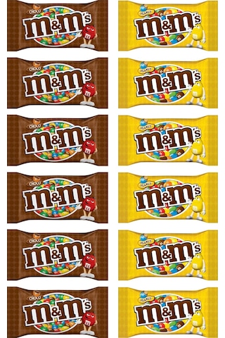 M&m's Fıstıklı Ve Çikolatalı Draje 45 Gr X 12 Li Karma Paket