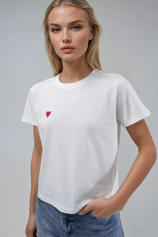 Hiccup Nakışlı Bisiklet Yaka Kısa Kollu %100 Pamuk T-shirt Beyaz