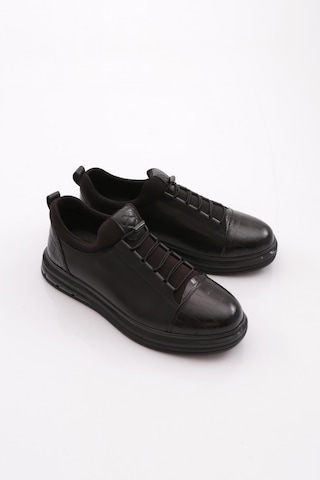 Dgn 2045 Erkek Düz Taban Sneaker Siyah Siyah Kroko