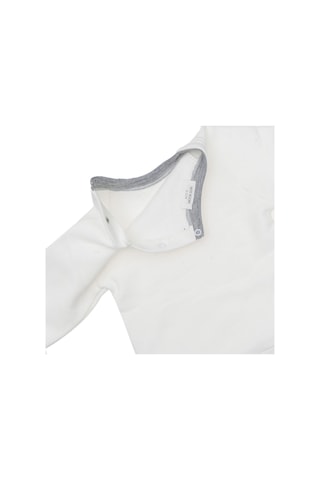 Petit Boom Kontrast Şardonlu Sweatshirt Beyaz