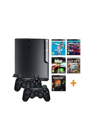 Sony Playstation 3 Slim 500 + 2 Oyun Kolu + 40 Oyun