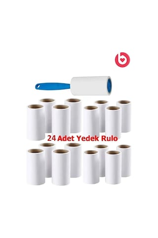 24 Adet 60 Yaprak Rulo 1 Adet Sap Hediye Tüy Toplama Tüy Alma Kedi Köpek Kıl Yün Bandı Diğer