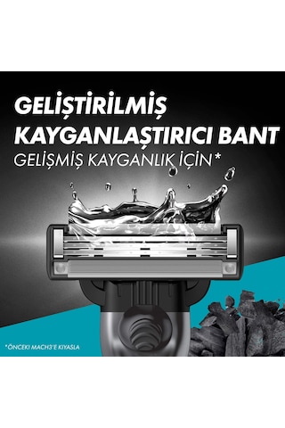 Gillette Mach 3 Charcoal Tıraş Makinesi + 6 Up Yedek Tıraş Bıçağı