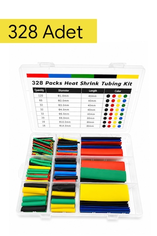 Makaron Seti 328 Parça Kutulu 8 Boy 5 Renk Isıyla Daralan Kablo Koruyucu Polyolefin Shrink Kaplama Makaron Seti 328 Parça Kutulu 8 Boy 5 Renk Isıyla Daralan Kablo Koruyucu Polyolefin Shrink Kaplama