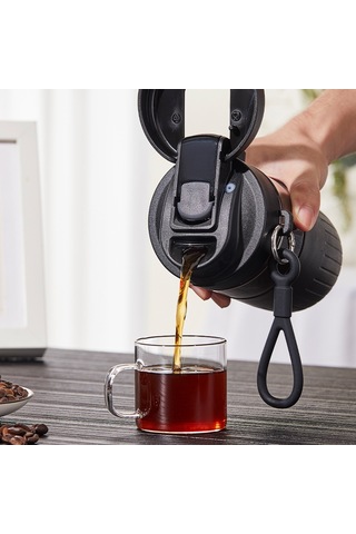 Aurora Yüksek Sıcaklıga Dayanıklıcam Bardak, Kaymaönlici Bardağı Kapağı, Su Bardağı, Pipet, "dan İçmeçiftçi" Kullan Siyah