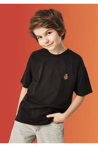 Gsstore Galatasaray Çocuk Siyah T-shirt Sarıkırmızı